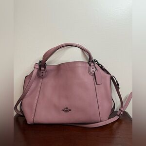 Coach #57124 Pebbled Leather two way Satchel in Mauve Pink